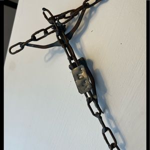 Vintage metal handmade crucifix
